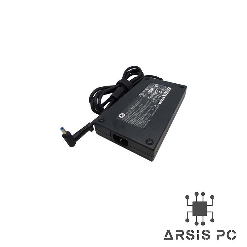 آداپتور لپ تاپ اچ پی HP 19.5V 10.3A Slim _4.5*3.0 سرفیش آبی- کابل PC