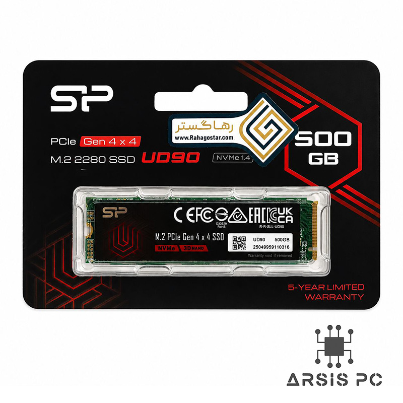 اس اس دی 500 گیگابایت سیلیکون پاور UD90 M.2 2280 PCIe Gen 4 NVMe